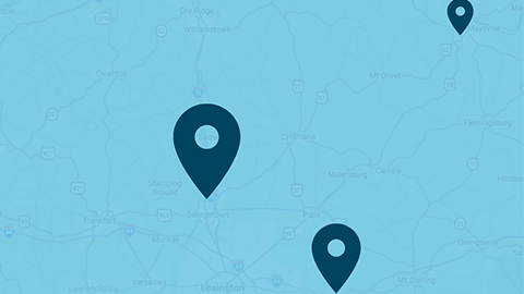 Map displaying three Kentucky Bariatric Institute locations